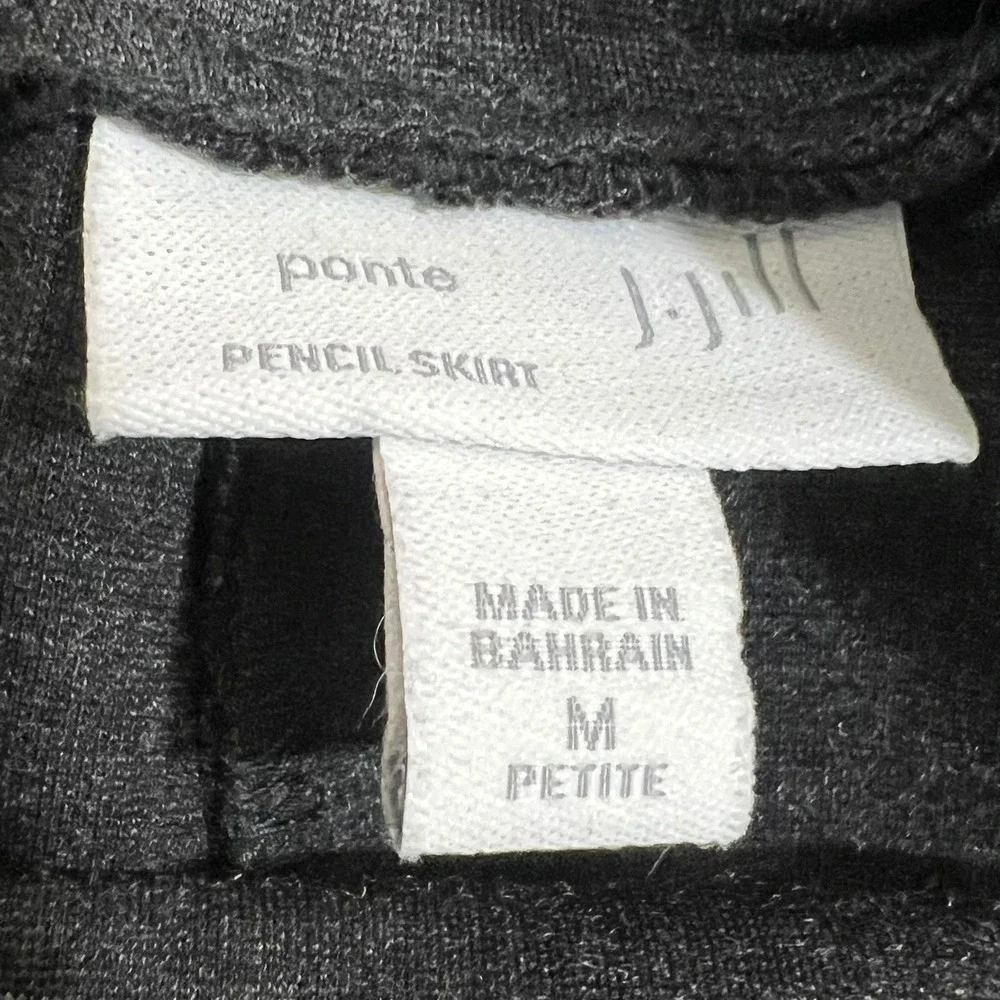 J. Jill Pencil‎ Skirt Ponte Knit Stretch Charcoal Gray Career Women's M Petite